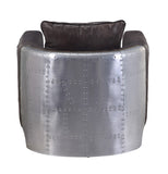 Kalona Industrial Accent Chair Distress Chocolate TGL (Igrachefe) • Aluminum (Matte) 59717-ACME