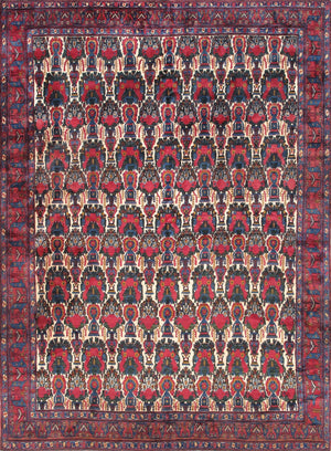 Pasargad Antique Azerbaijan Red Wool Area Rug ' ' 59728 9x12-PASARGAD
