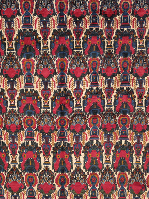 Pasargad Antique Azerbaijan Red Wool Area Rug ' ' 59728 9x12-PASARGAD