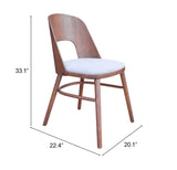 English Elm EE2828 100% Polyester, Rubberwood Scandinavian Commercial Grade Dining Chair Set - Set of 2 Light Gray, Walnut 100% Polyester, Rubberwood