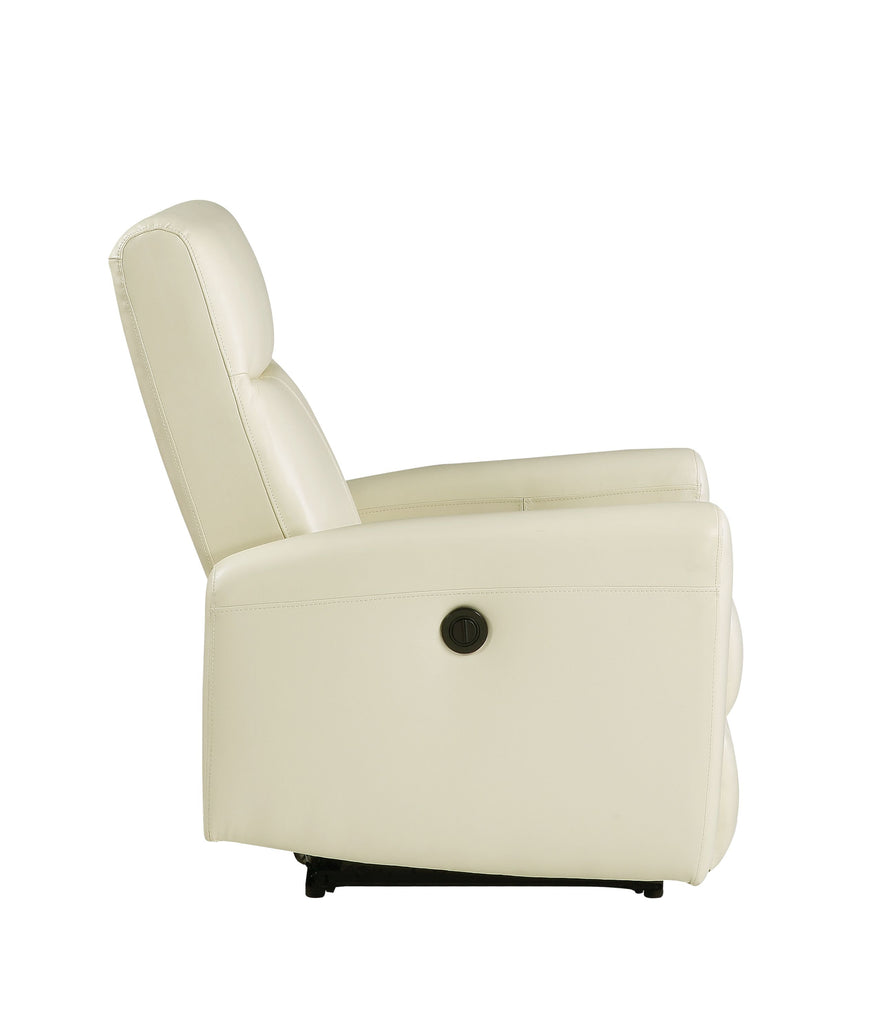 Blane Contemporary Recliner (Power Motion) Beige Top Grain Leather Match (cc# Top Leather+PVC) --> 8 RMB/M 59772-ACME