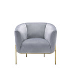 Carlson Contemporary Accent Chair Gray Velvet (HLR-56) • Metal Leg: Gold Finish 59790-ACME