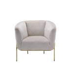 Carlson Contemporary Accent Chair Beige Velvet (HLR-6) • Metal Leg: Gold Finish 59792-ACME