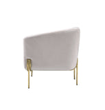 Carlson Contemporary Accent Chair Beige Velvet (HLR-6) • Metal Leg: Gold Finish 59792-ACME