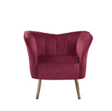 Reese Transitional Accent Chair Burgundy Velvet (HLR-50) • Metal Leg: Gold Finish 59795-ACME
