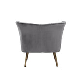 Reese Transitional Accent Chair Gray Velvet (HLR-17) • Metal Leg: Gold Finish 59797-ACME