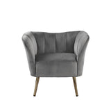 Reese Transitional Accent Chair Gray Velvet (HLR-17) • Metal Leg: Gold Finish 59797-ACME