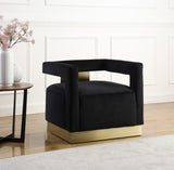 Armani Velvet / Engineered Wood / Steel Contemporary Black Velvet Accent Chair - 31.5" W x 28" D x 28" H