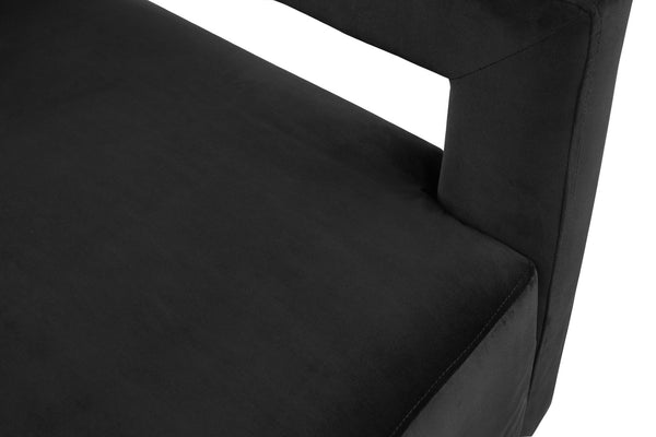 Armani Velvet / Engineered Wood / Steel Contemporary Black Velvet Accent Chair - 31.5" W x 28" D x 28" H