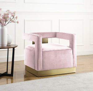 Armani Velvet / Engineered Wood / Steel Contemporary Pink Velvet Accent Chair - 31.5" W x 28" D x 28" H