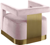 Armani Velvet / Engineered Wood / Steel Contemporary Pink Velvet Accent Chair - 31.5" W x 28" D x 28" H