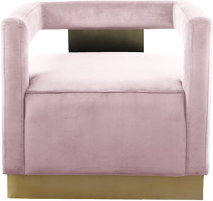 Armani Velvet / Engineered Wood / Steel Contemporary Pink Velvet Accent Chair - 31.5" W x 28" D x 28" H