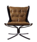 Carney Contemporary Accent Chair Coffee TGL (Birmingham) • Matt Iron 59831-ACME