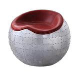 Brancaster Industrial Ottoman Antique Red TGL (Leather) • METAL BASE] tbc (Matt Iron) 59838-ACME