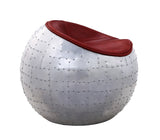 Brancaster Industrial Ottoman Antique Red TGL (Leather) • METAL BASE] tbc (Matt Iron) 59838-ACME