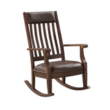 Raina Transitional Roc Chair Brown PU(#MP009) 59937-ACME