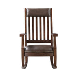 Raina Transitional Roc Chair Brown PU(#MP009) 59937-ACME