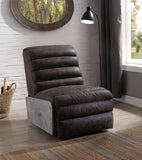 Okzuil Industrial Power Motion Recliner 2-Tone Gray Top Grain Leather & Aluminum 59941-ACME