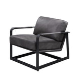 Locnos Industrial Accent Chair Gray Top Grain Leather(#) 59944-ACME