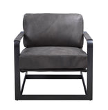 Locnos Industrial Accent Chair Gray Top Grain Leather(#) 59944-ACME