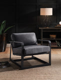 Locnos Industrial Accent Chair Gray Top Grain Leather(#) 59944-ACME
