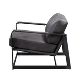 Locnos Industrial Accent Chair Gray Top Grain Leather(#) 59944-ACME