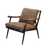 Anzan Industrial Accent Chair Berham Chestnut Top Grain Leather(#) 59949-ACME