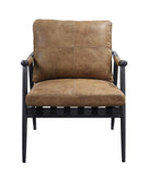 Anzan Industrial Accent Chair Berham Chestnut Top Grain Leather(#) 59949-ACME