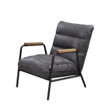 Nignu Industrial Accent Chair Gray Top Grain Leather(#) 59950-ACME