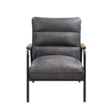 Nignu Industrial Accent Chair Gray Top Grain Leather(#) 59950-ACME