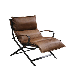 Zulgaz Industrial Accent Chair Cocoa Top Grain Leather(#) 59951-ACME