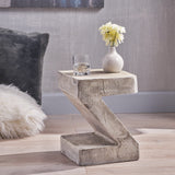 Noble House DeAngelo Light-Weight Concrete Accent Table, Light Gray