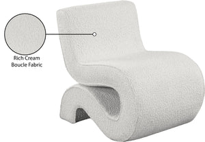 Desiree Boucle Fabric / Iron / Foam Contemporary Cream Boucle Fabric Accent Chair - 22.5" W x 29" D x 28.5" H