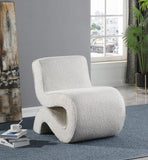 Desiree Boucle Fabric / Iron / Foam Contemporary Cream Boucle Fabric Accent Chair - 22.5" W x 29" D x 28.5" H