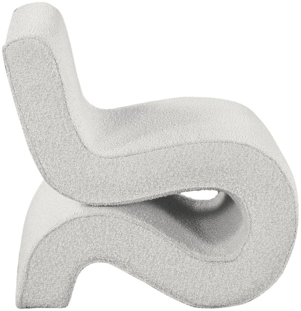 Desiree Boucle Fabric / Iron / Foam Contemporary Cream Boucle Fabric Accent Chair - 22.5" W x 29" D x 28.5" H