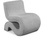 Desiree Boucle Fabric / Iron / Foam Contemporary Grey Boucle Fabric Accent Chair - 22.5" W x 29" D x 28.5" H