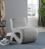 Desiree Boucle Fabric / Iron / Foam Contemporary Grey Boucle Fabric Accent Chair - 22.5" W x 29" D x 28.5" H