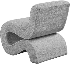 Desiree Boucle Fabric / Iron / Foam Contemporary Grey Boucle Fabric Accent Chair - 22.5" W x 29" D x 28.5" H