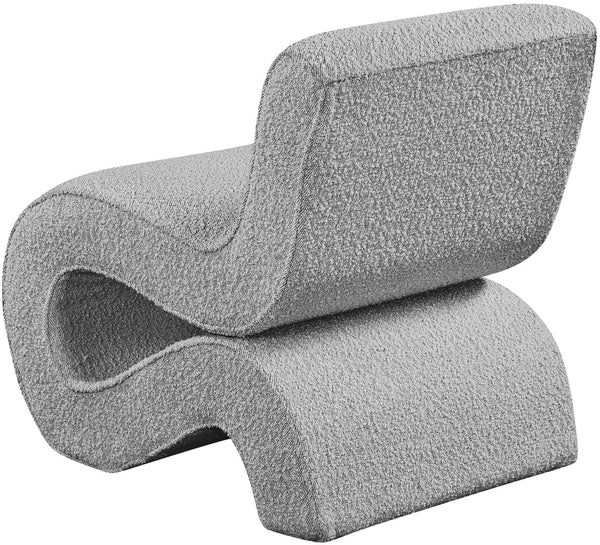 Desiree Boucle Fabric / Iron / Foam Contemporary Grey Boucle Fabric Accent Chair - 22.5" W x 29" D x 28.5" H