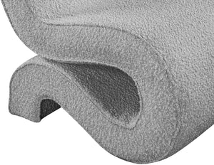 Desiree Boucle Fabric / Iron / Foam Contemporary Grey Boucle Fabric Accent Chair - 22.5" W x 29" D x 28.5" H