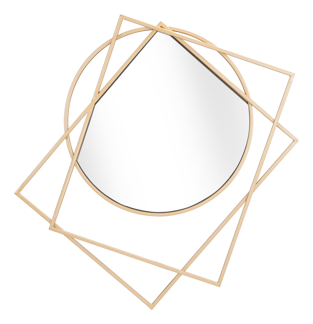 Zuo Modern Vertex Steel, MDF, Glass Modern Commercial Grade Mirror Gold Steel, MDF, Glass