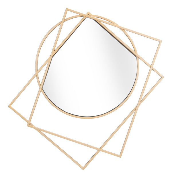 Zuo Modern Vertex Steel, MDF, Glass Modern Commercial Grade Mirror Gold Steel, MDF, Glass