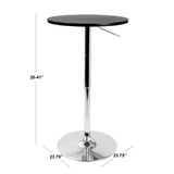 Adjustable Contemporary Bar Table in Black by LumiSource