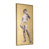 Sagebrook Home Contemporary 47x94, Hand Painted David In Gold, Wht 70249 White/gold Gold Leaf