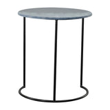 Sagebrook Home Contemporary Metal, Set of 2 -  22/24" Round Side Tables, Ombre Black 15219-04 Black Iron