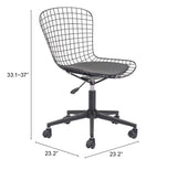Zuo Modern Wire 100% Polyurethane, Steel Modern Commercial Grade Office Chair Black 100% Polyurethane, Steel