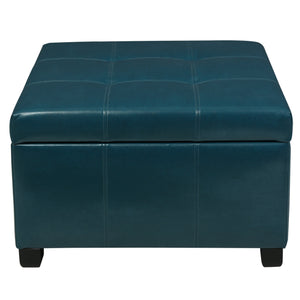 Noble House Richmond KD PU Teal Storage Ottoman