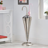 Addyston Handcrafted Aluminum Umbrella Stand Sculpture, Raw Nickel Noble House
