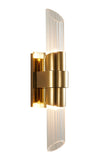 Bethel Gold Wall Sconce in Stainless Steel & Glass