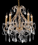 Bethel Gold Chandelier in Metal & Crystal